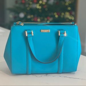 Kate spade turquoise blue crossover brand new purse tote bag zipper pockets